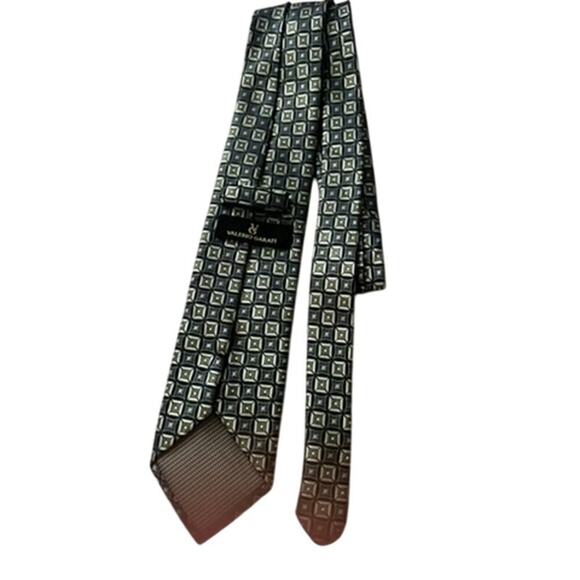 Valerio Garati mens tie w square pattern business professional polyester - Picture 1 of 7